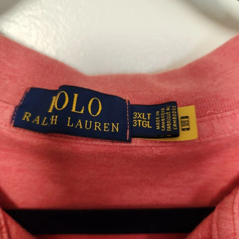Polo Ralph Lauren Men's Red‎ Heather Short Sleeve Shirt Flesh Pony 3XLT Cotton